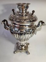 Новый серебряный электрический самовар. 875 проба. вес 1920 гр.