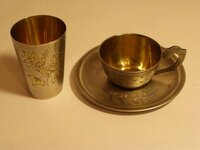 Серебряная вилка. ложка. чашка. блюдце. подстаканники